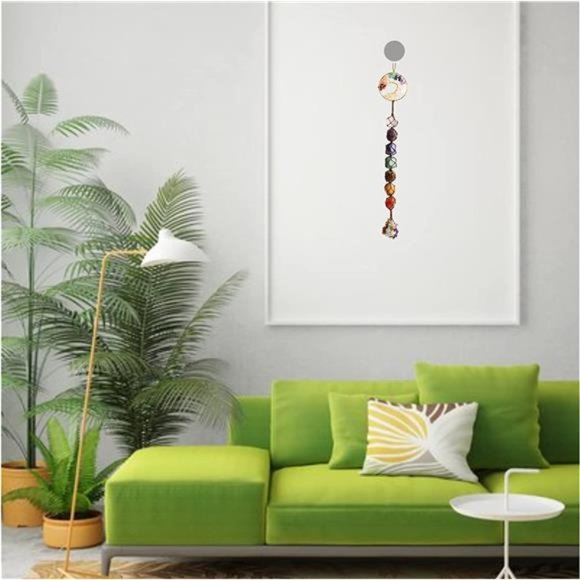 7Chakra Stone Healing Crystal Tree of Life Wall Hanging Home Interior Decoration - Picture 4 of 7